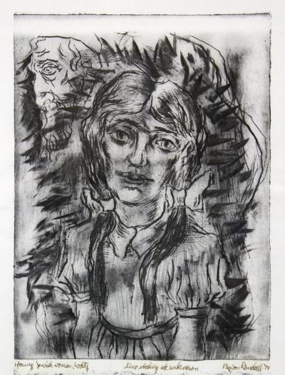 RG-14.21.06, Byron Randall, Young Jewish Woman, 1947, Lino etching